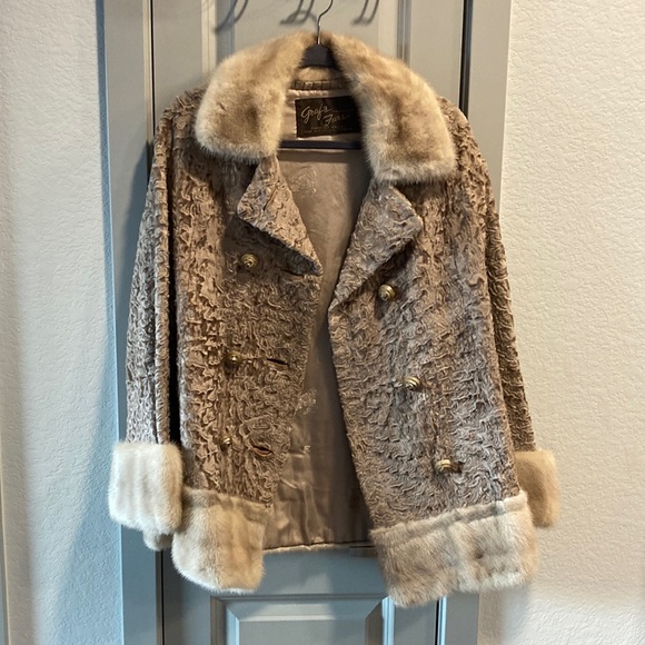 COPY - Graf’s furs exclusive double breasted coat jacket with real mink fur. - Picture 1 of 6